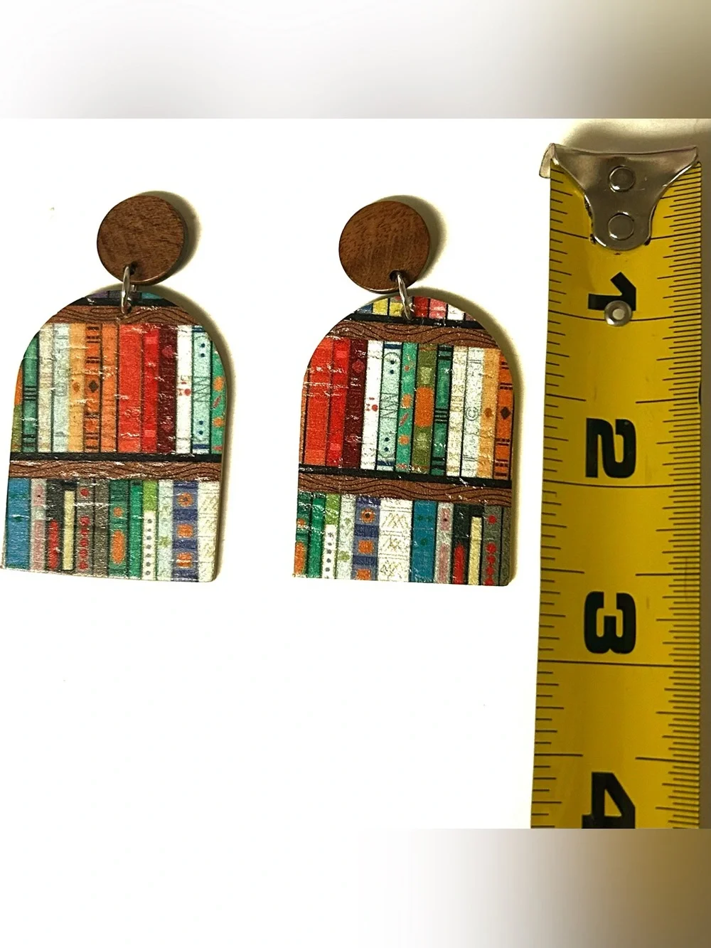 Colorful Bookshelf Dangle Earrings